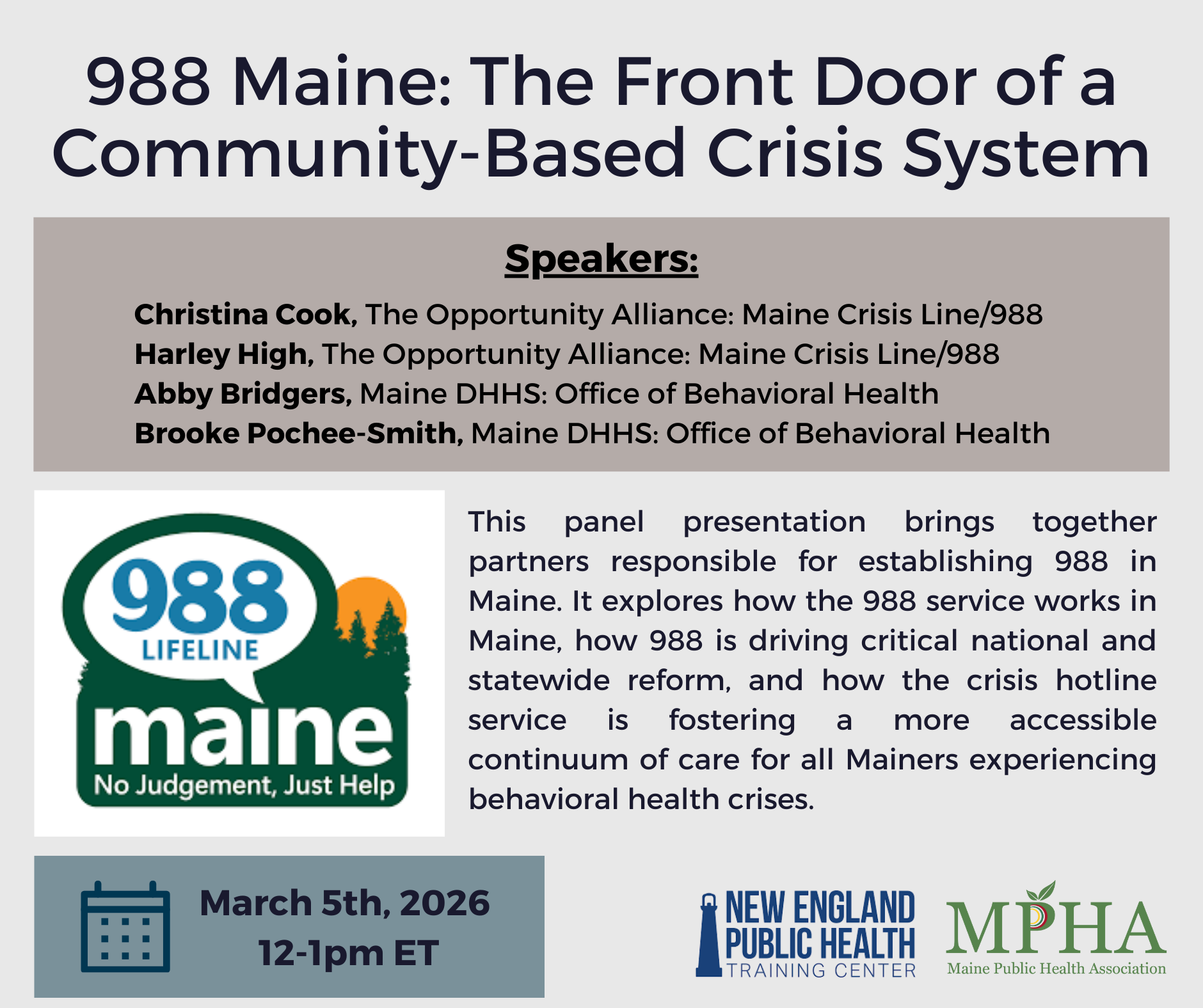 988 Maine The Front Door of a Community Based Crisis System