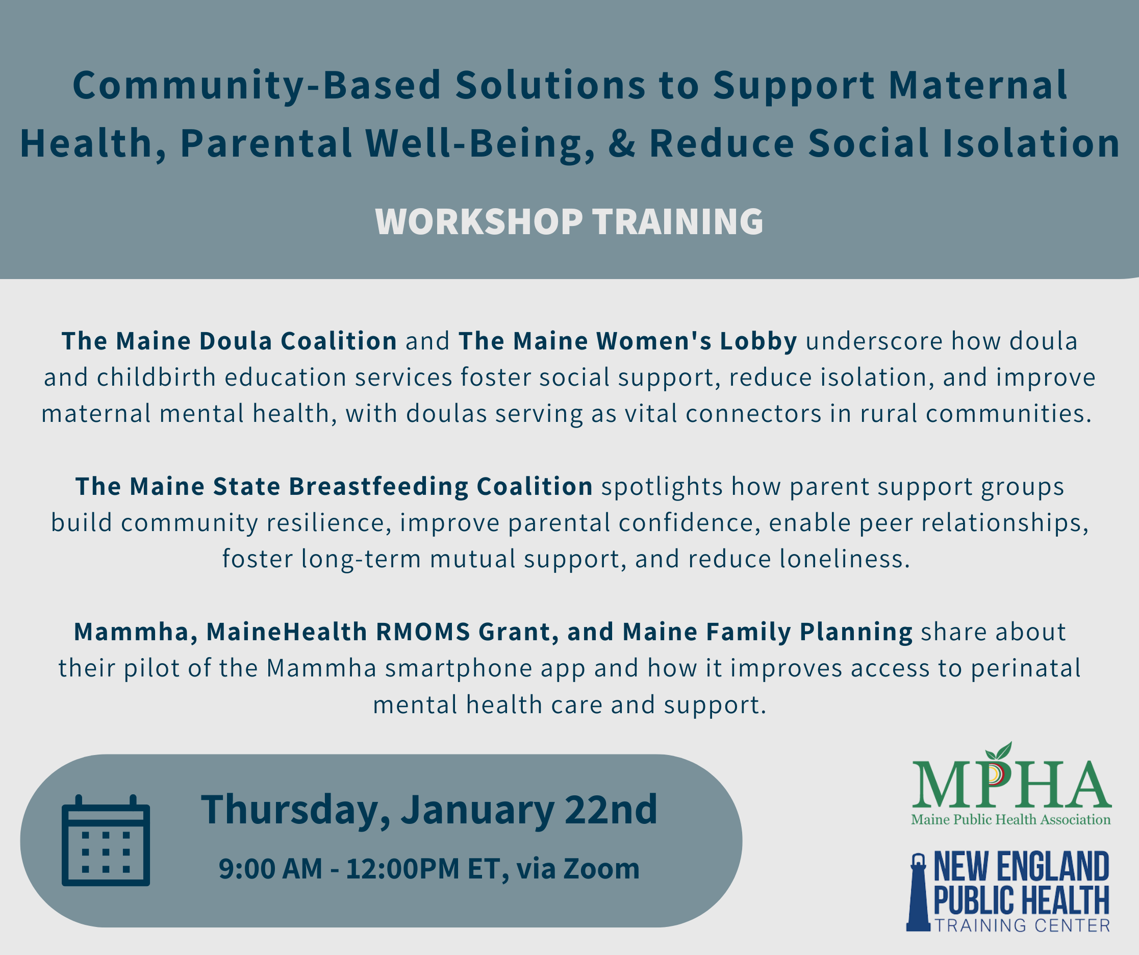 Community Based Solutions to Support Maternal Health Parental Well Being Reduce Social Isolation