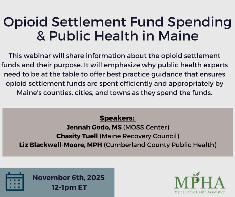 Opioid Settlement Fund Spending Public Health in Maine Graphic